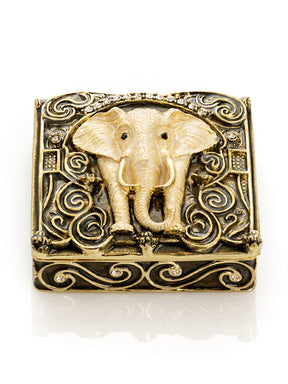 Keren Kopal Brown and Gold trinket Box Elephant