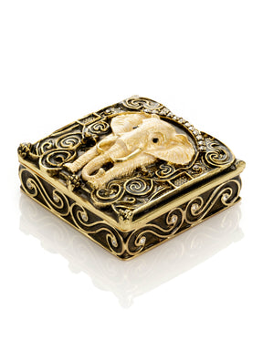 Brown and Gold trinket Box Elephant