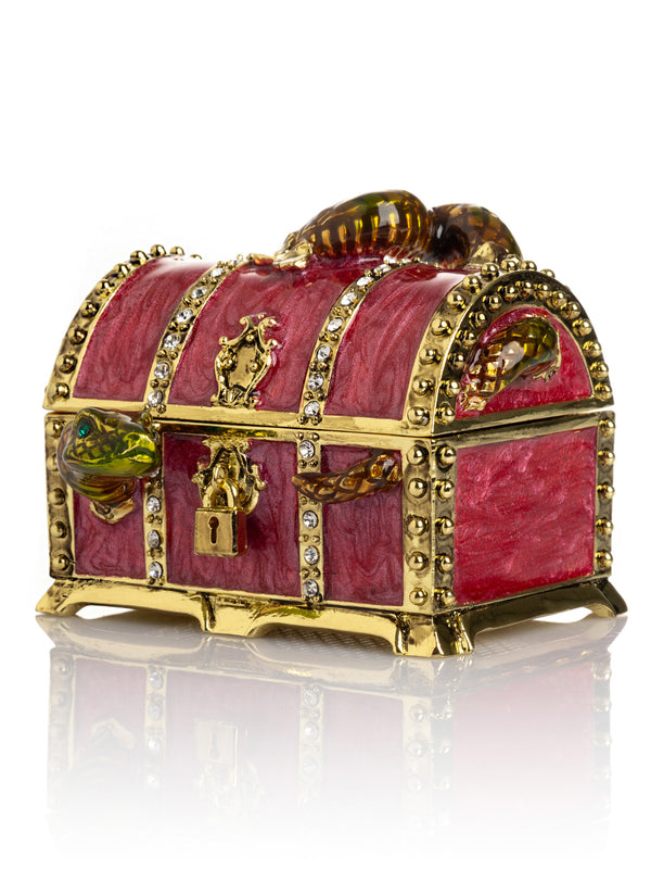 Red Treasure Chest with Snake