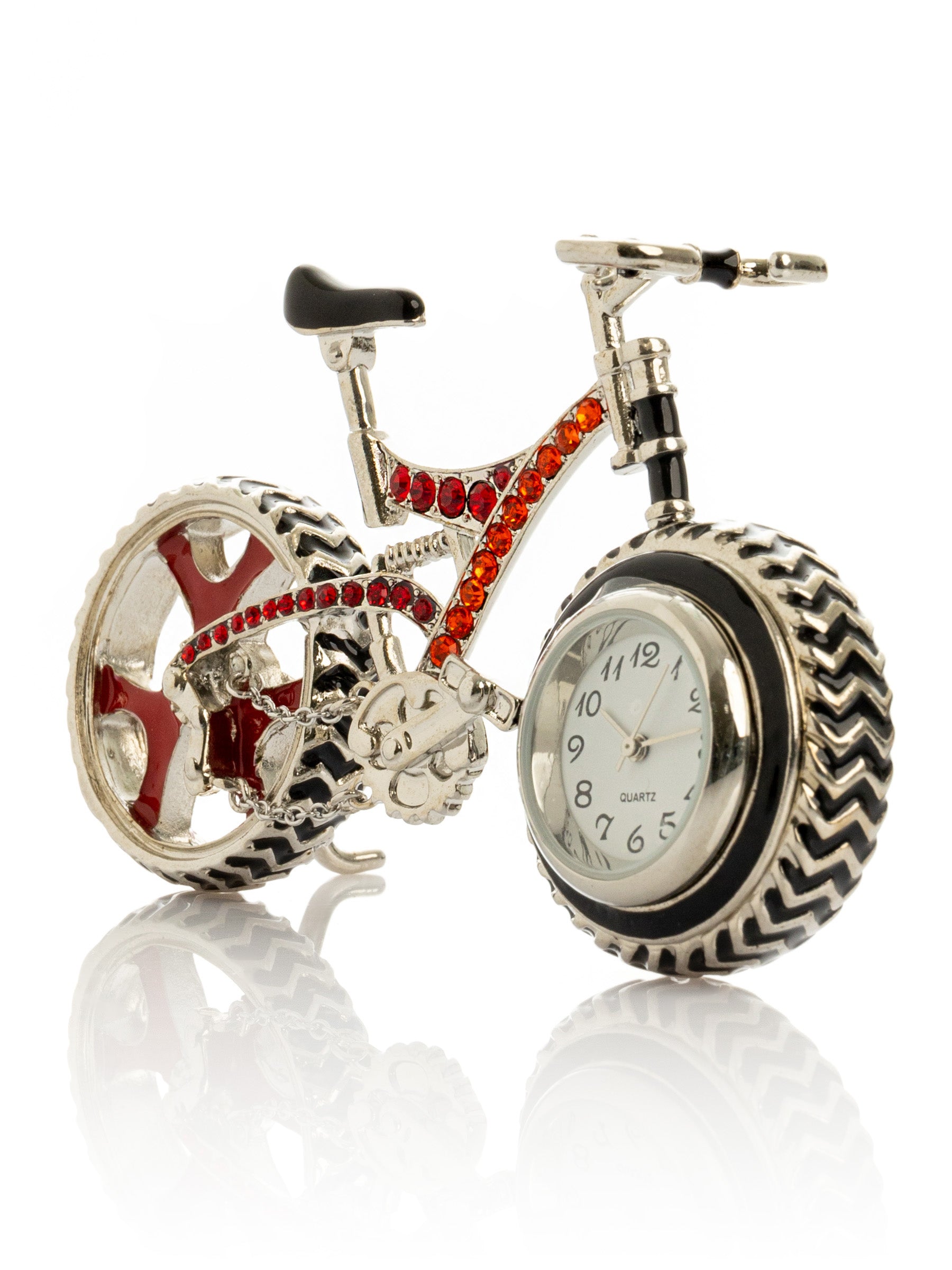 Keren Kopal Bicycle Clock with Red crystals