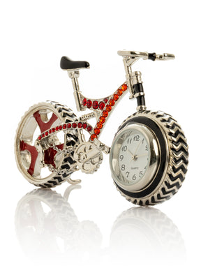 Keren Kopal Bicycle Clock with Red crystals