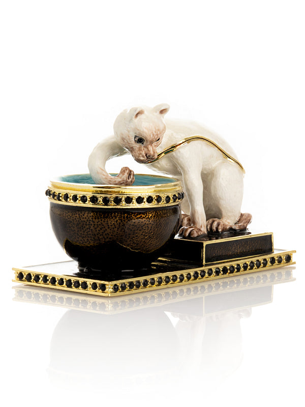 Boîte à bijoux édition limitée à 250 exemplaires Chat curieux & Poisson