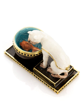 Curious Cat  & Fish Limited edition of 250 Trinket Box