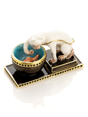Curious Cat  & Fish Limited edition of 250 Trinket Box