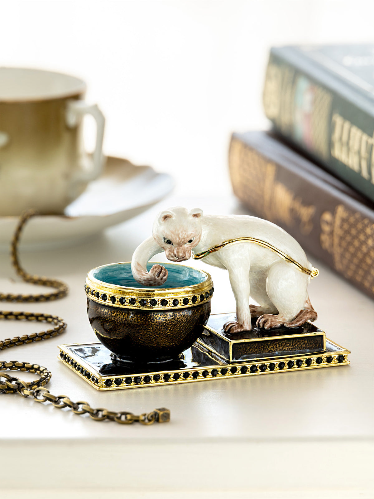 Curious Cat  & Fish Limited edition of 250 Trinket Box