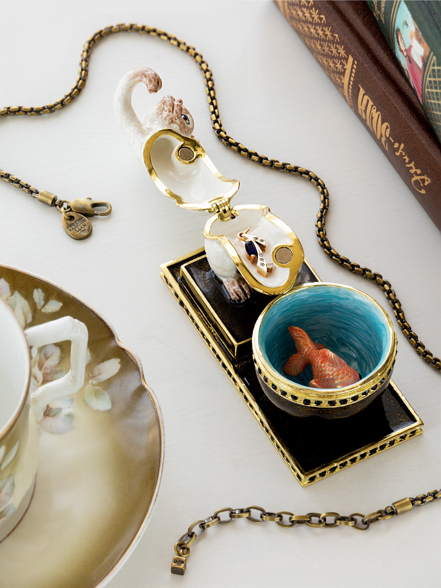 Curious Cat  & Fish Limited edition of 250 Trinket Box