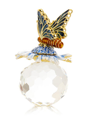 Keren Kopal Butterfly sitting on Flower and Crystal