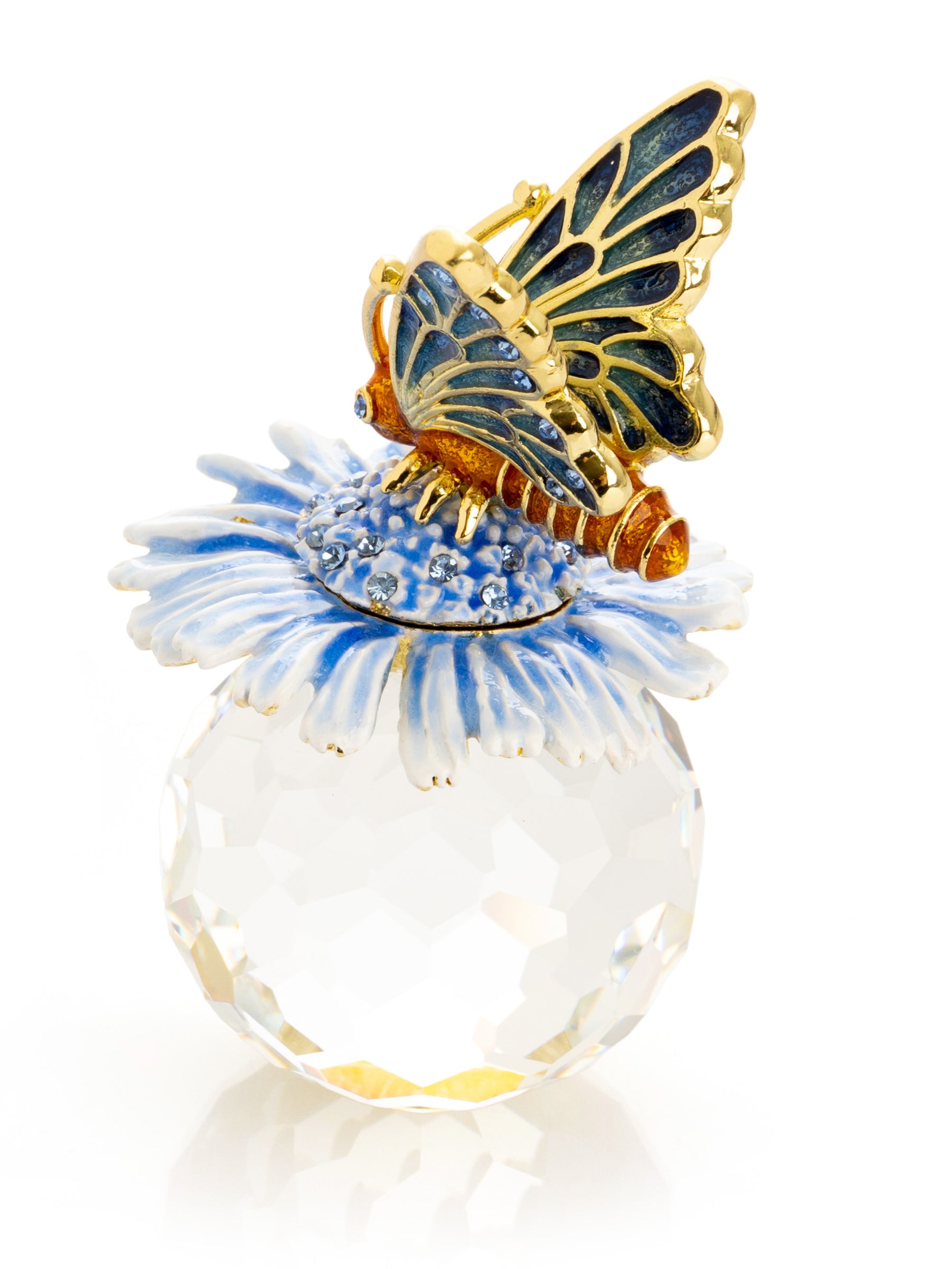 Keren Kopal Butterfly sitting on Flower and Crystal