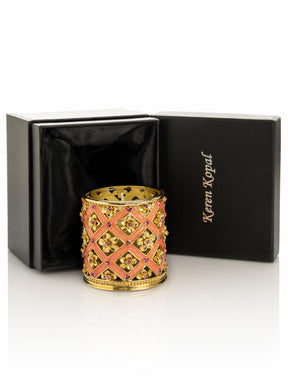 Keren Kopal Pink Decorated Candle Holder