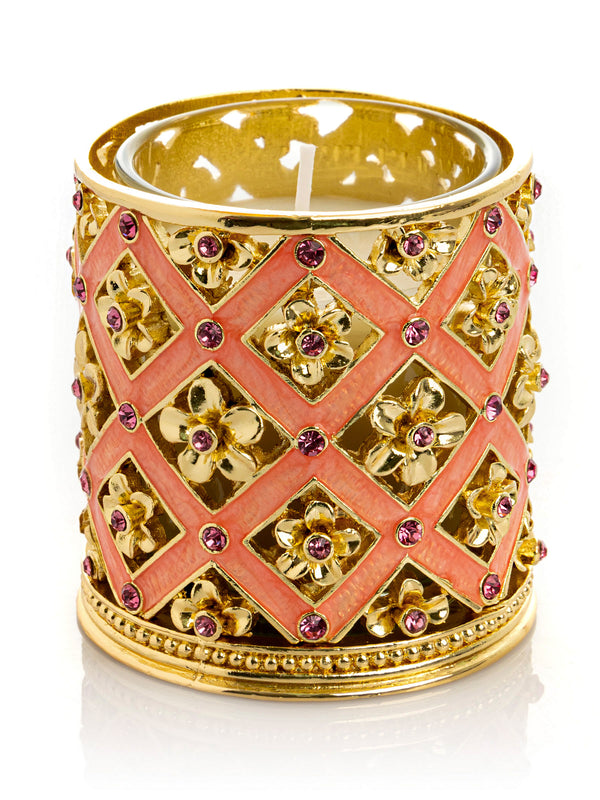 Pink Decorated Candle Holder