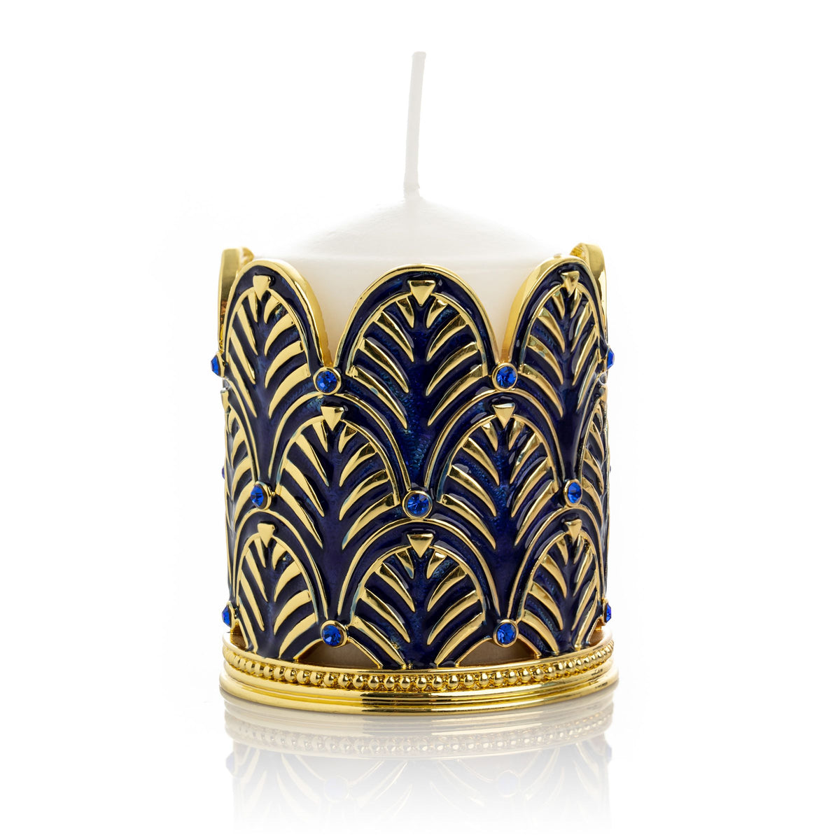 Blue Decorated Candle Holder