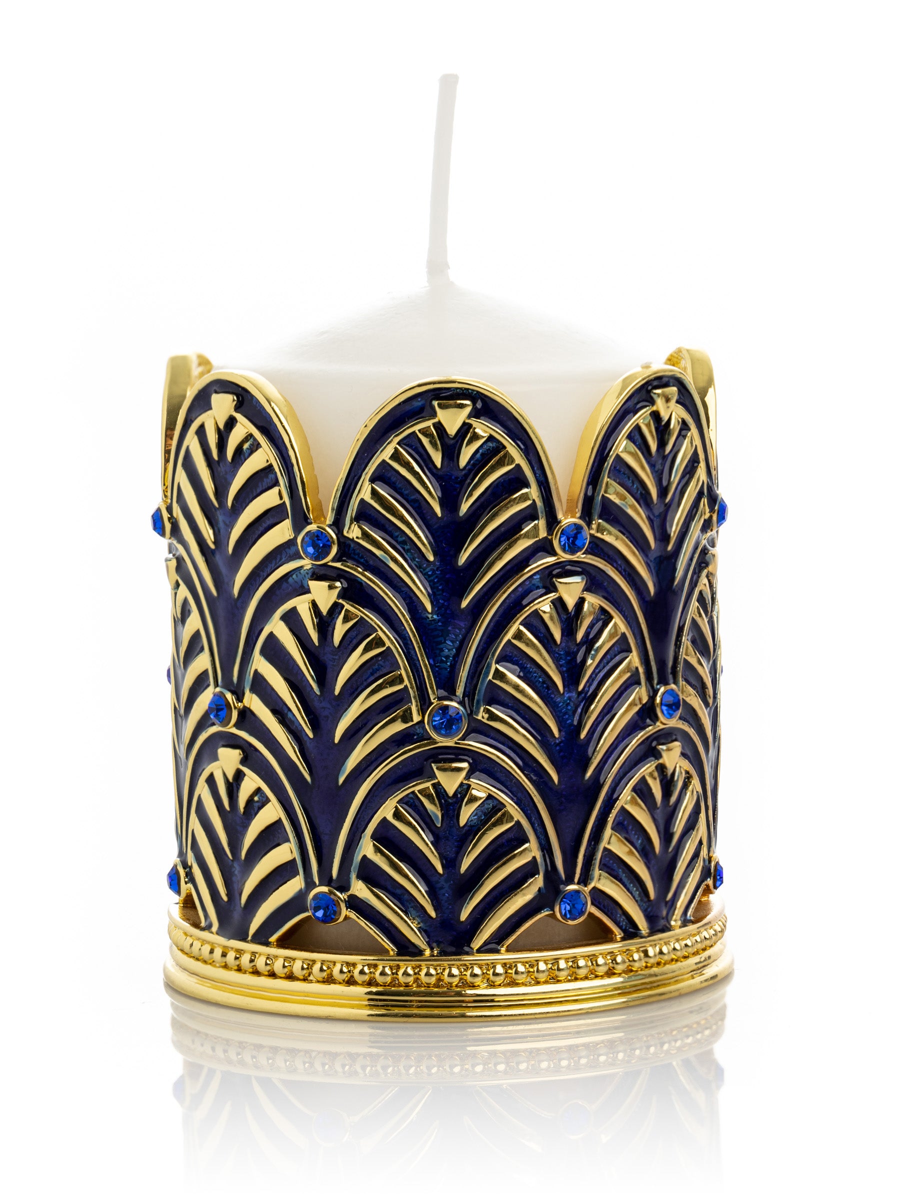 Keren Kopal Blue Decorated Candle Holder