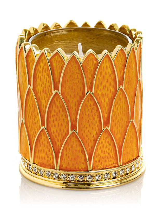 Yellow Decorated Candle Holder