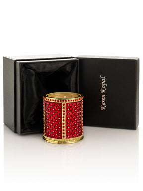 Keren Kopal Red Decorated Candle Holder