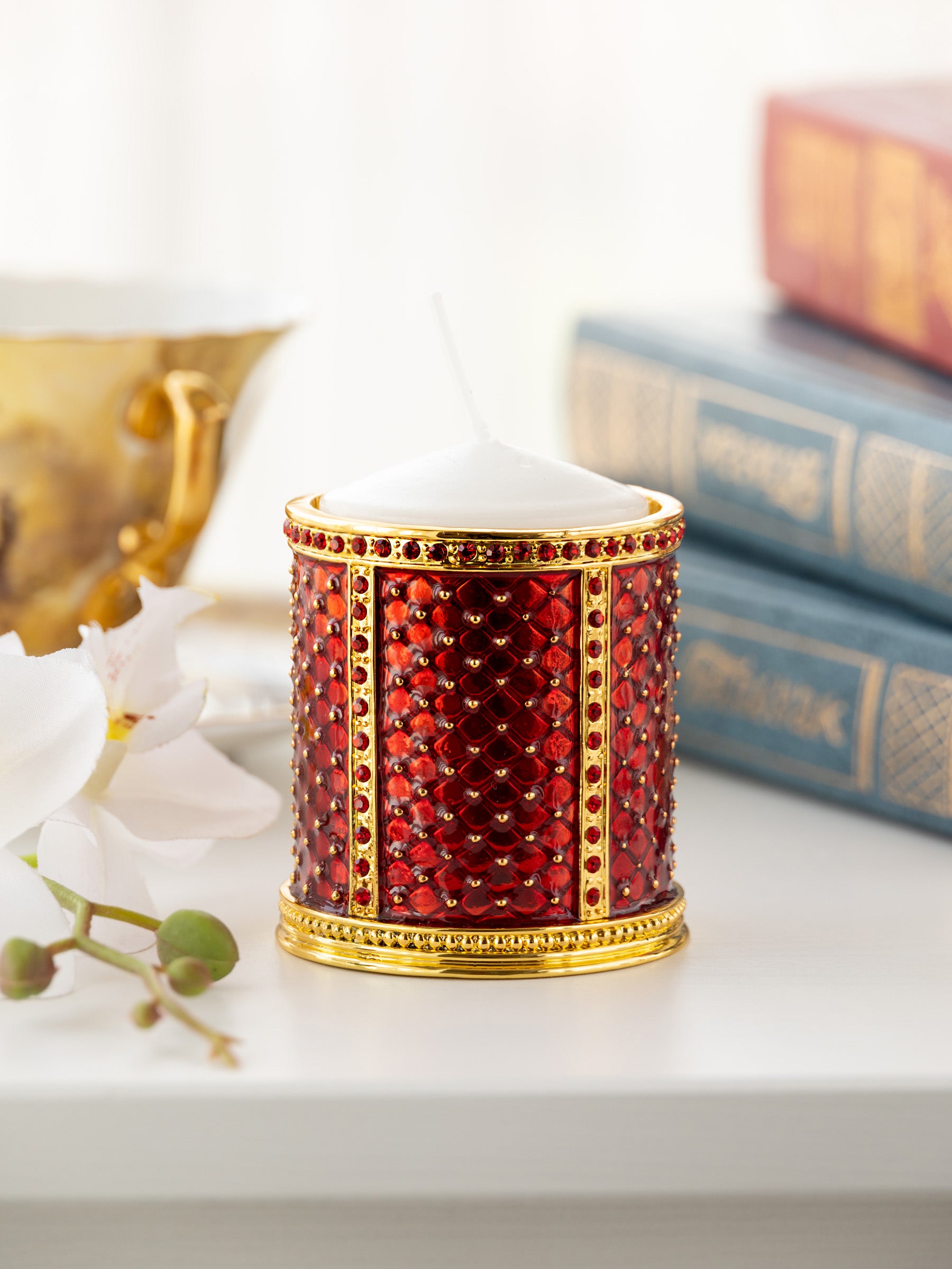 Red Decorated Candle Holder