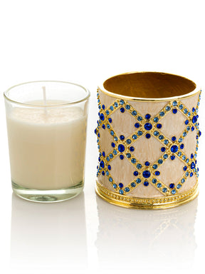 Keren Kopal Golden Cream Decorated Candle Holder