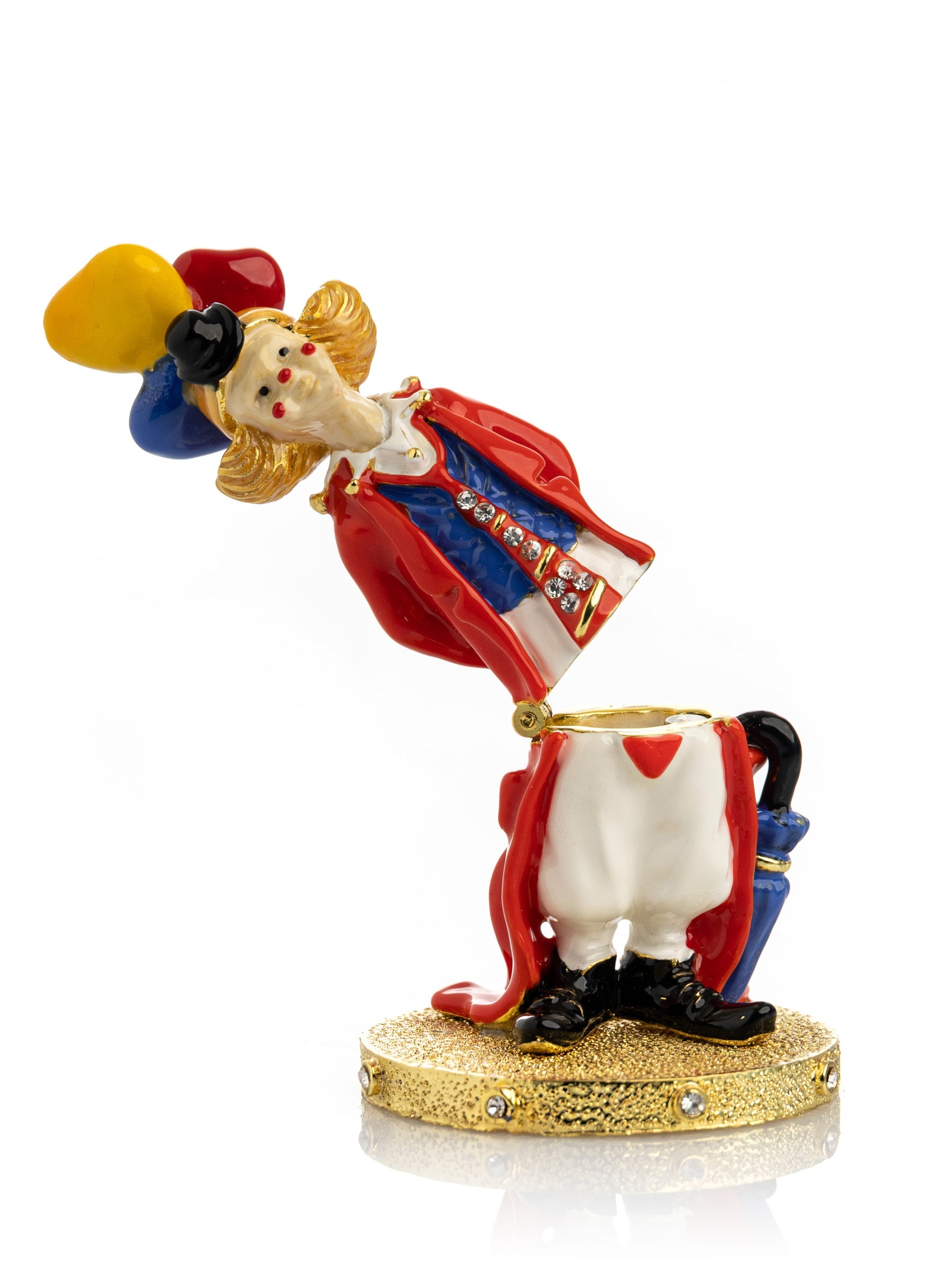 Funny Circus Clown with Umbrella trinket box