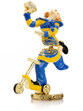 Keren Kopal Playful Circus Clown Riding a Scooter Trinket Box