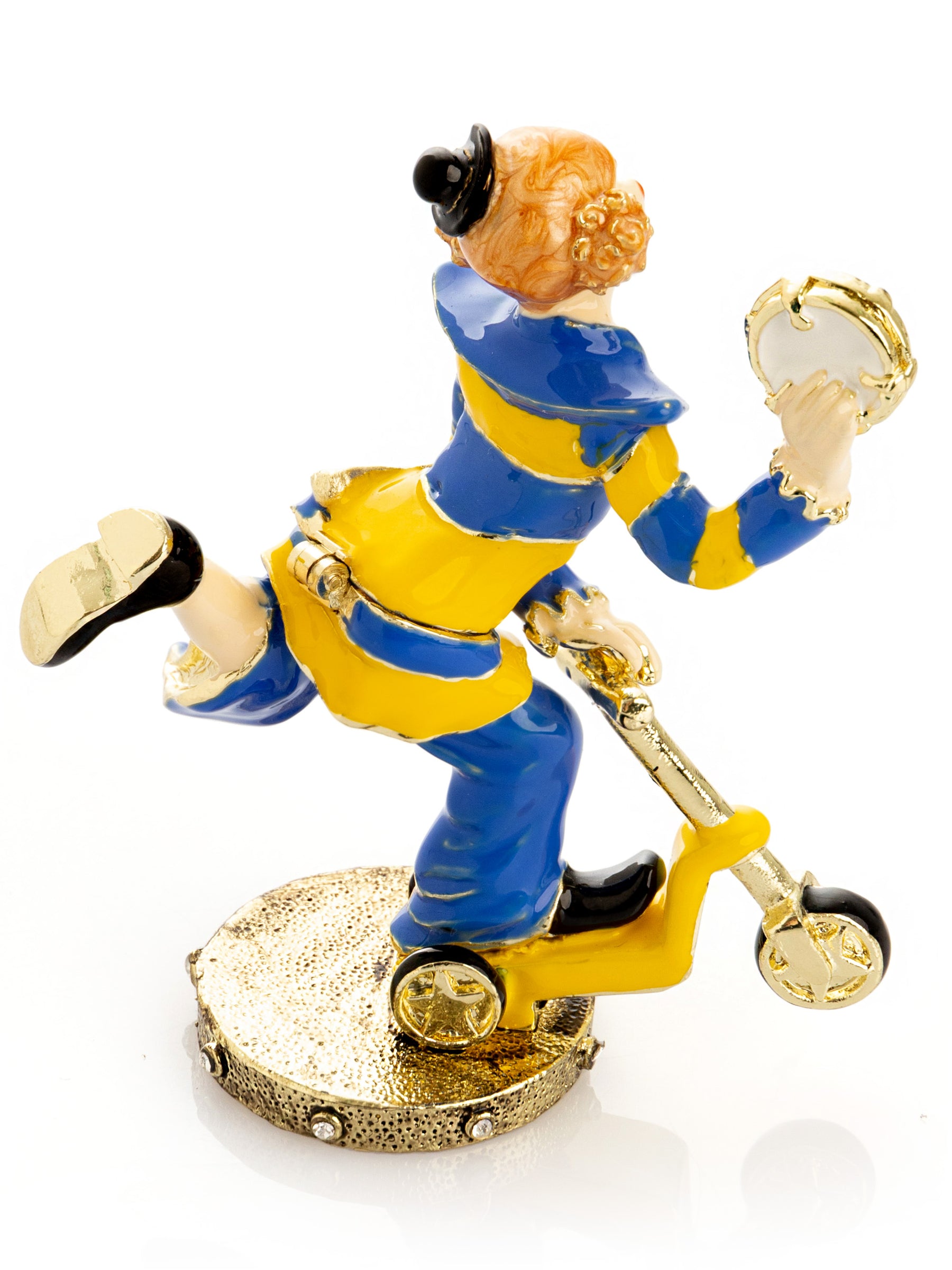 Keren Kopal Playful Circus Clown Riding a Scooter Trinket Box