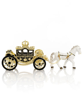 Keren Kopal White Horse Pulling a Golden Carriage