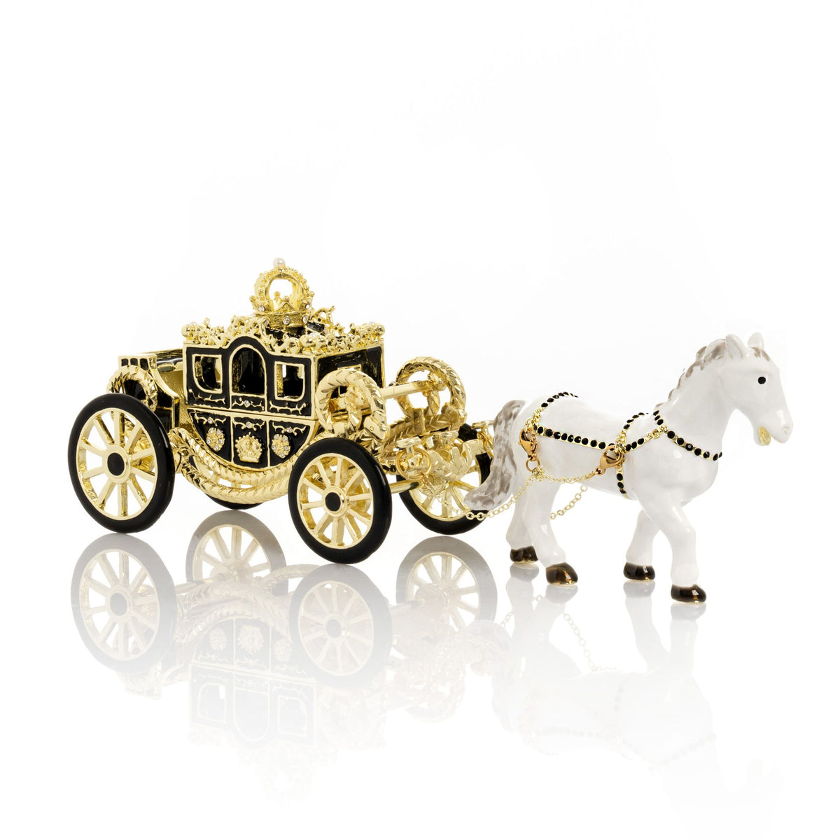 White Horse Pulling a Golden Carriage