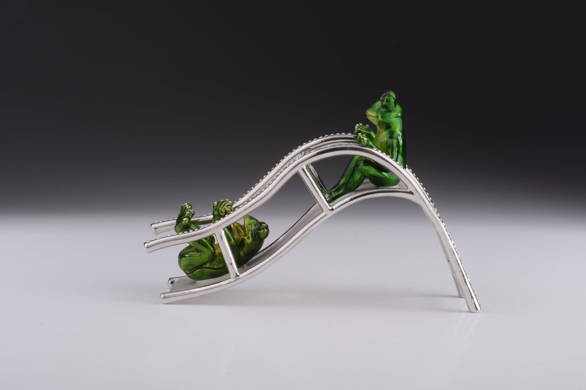 Two Frogs Riding Slide