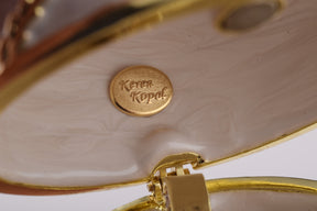 Weißes Ei mit Blumen und Harfe