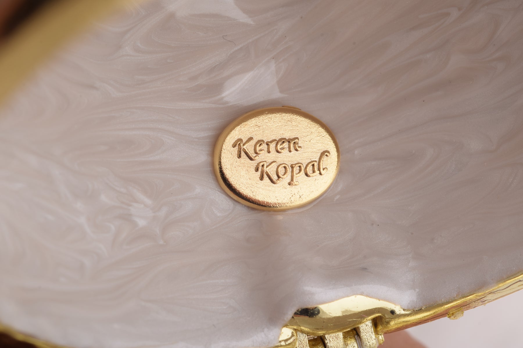 Keren Kopal Pink Faberge Egg with Clock Inside