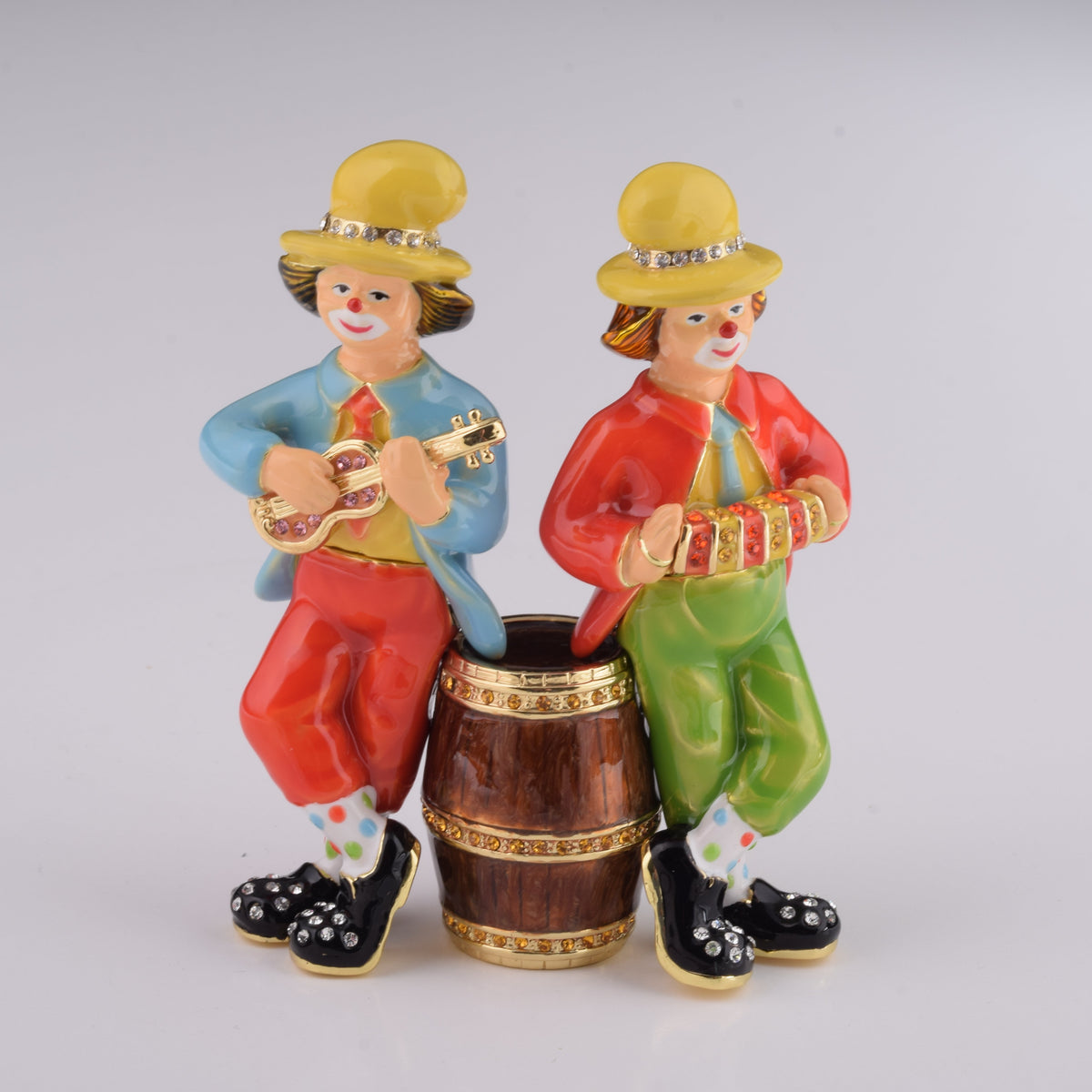 Two Circus Clowns Playing Music
