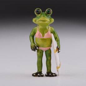 Keren Kopal Frog Holding a Surfboard
