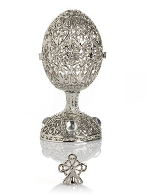 Keren Kopal Silver Easter Egg with Ferris Wheel Surprise Inside