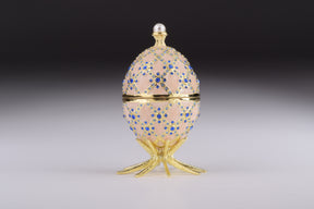 Keren Kopal Pink Faberge Egg with Clock Inside