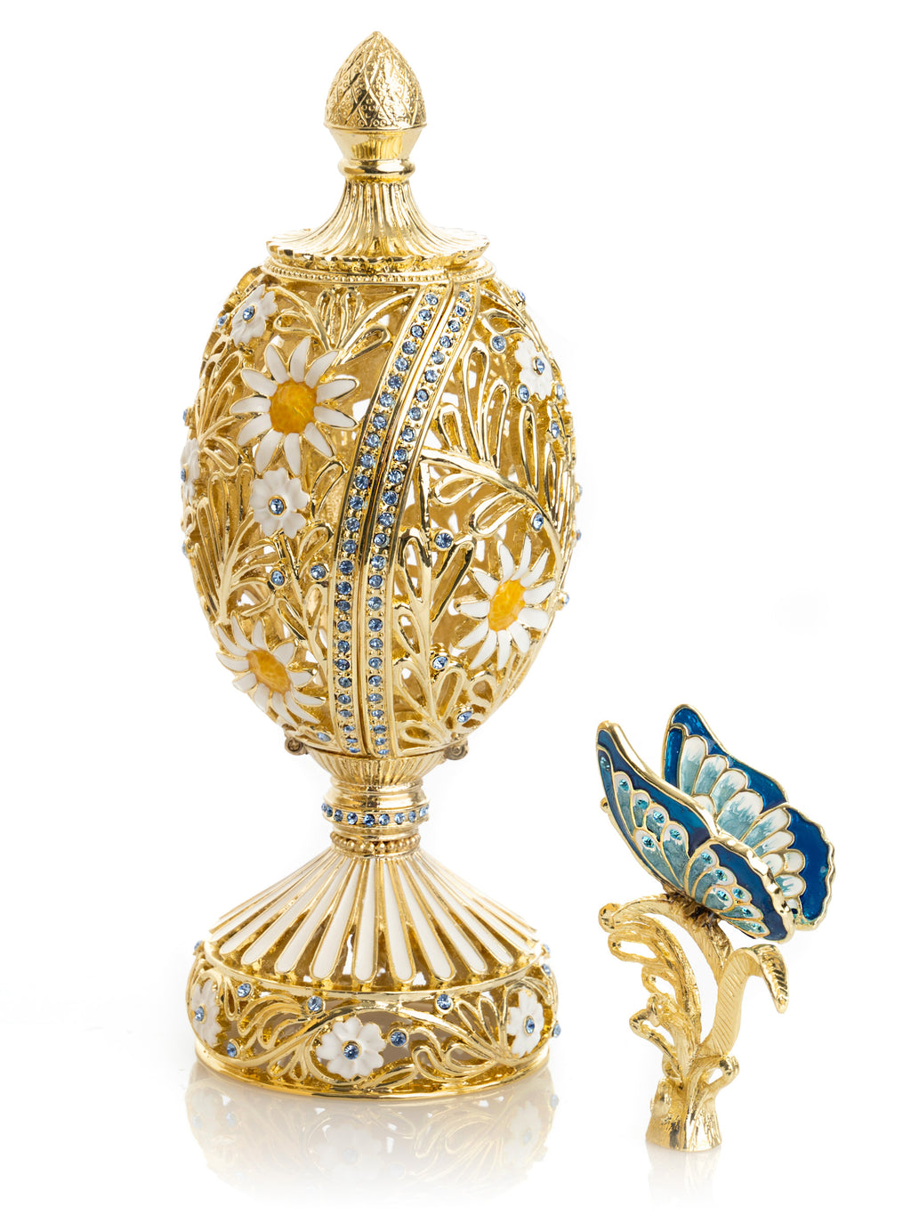 FABERGÉ クリスタル卵型彫刻ファベルジェ　FABERGE ガラス瓶 ファベルジェの卵 百合の花束時計 1899 - CRAFTS DESIGN