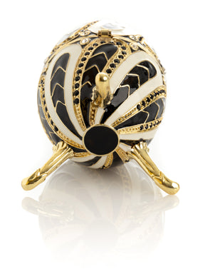 Black and White Music box Fur Elise by Beethoven Faberge Egg