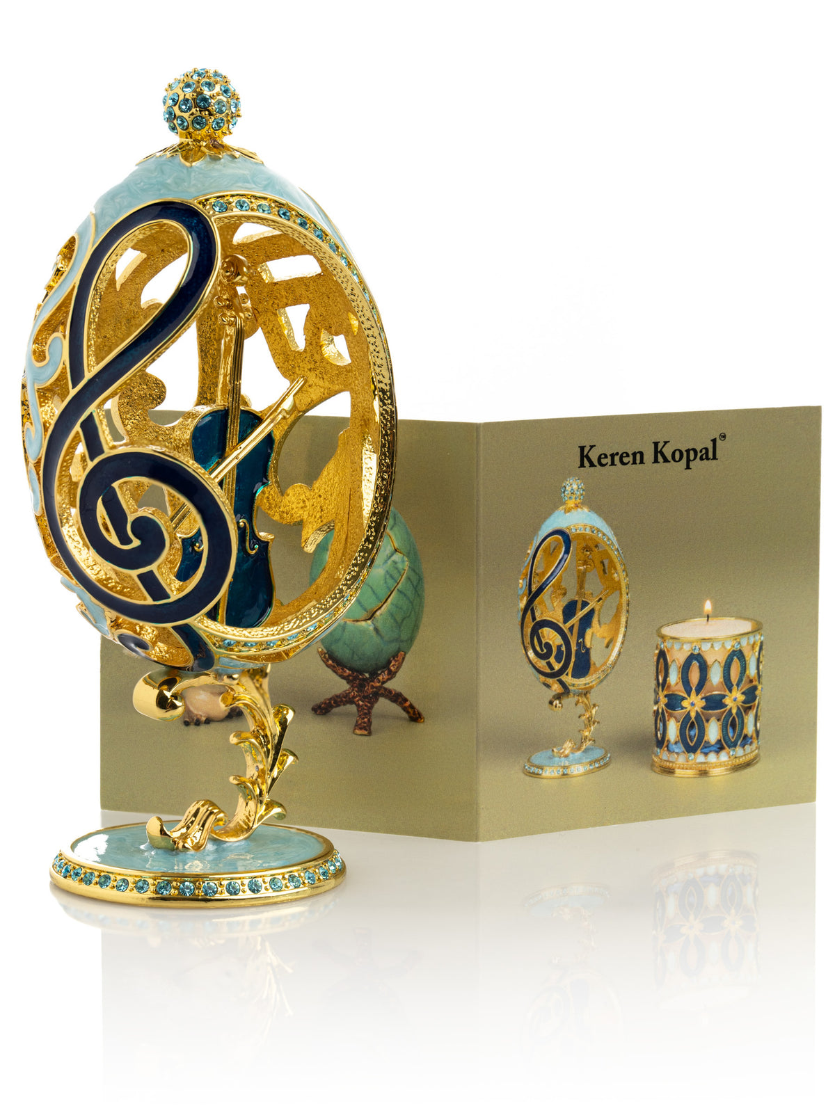 Treble Clef Faberge Egg with Violin Surprise