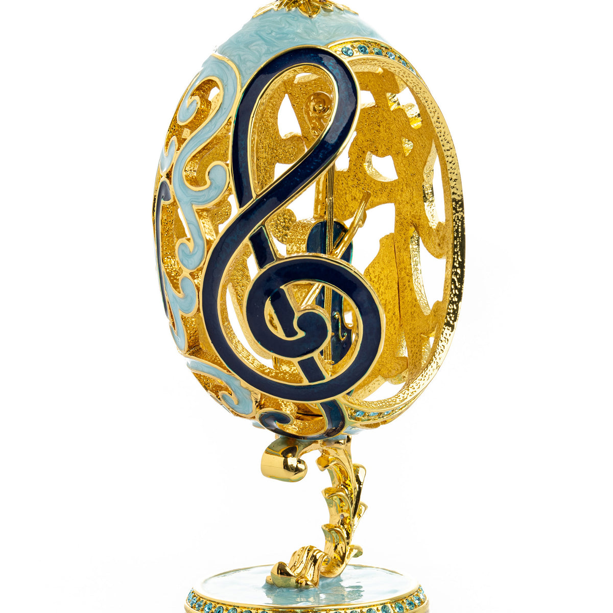 Treble Clef Faberge Egg with Violin Surprise