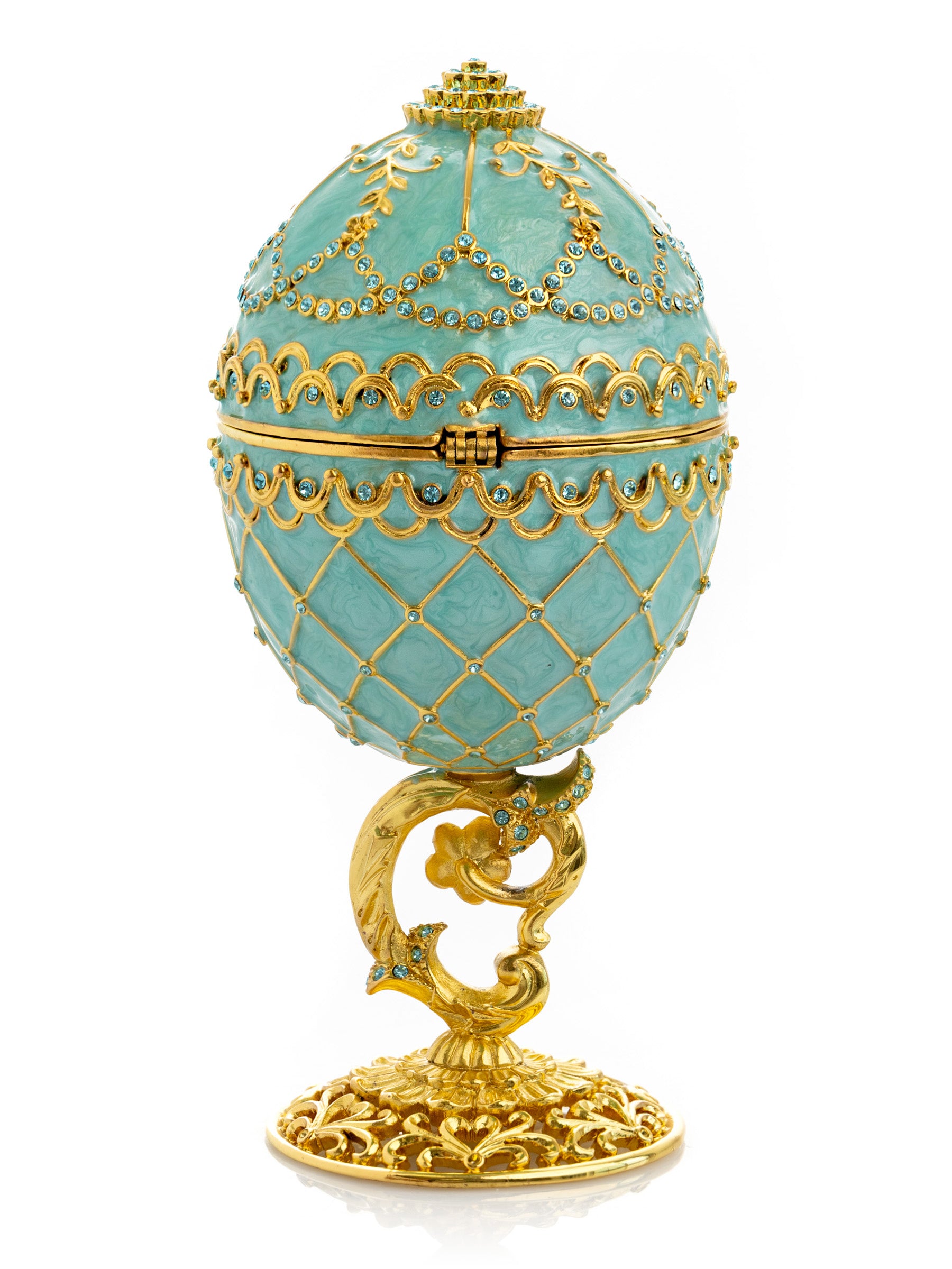 Gold & turquoise Egg with Royal Carriage