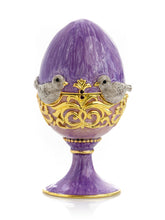 Keren Kopal Purple Egg with two Gold love doves