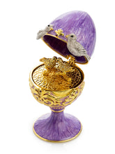 Purple Egg with two Gold love doves