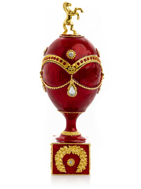 Red Faberge Egg with Gold Horse