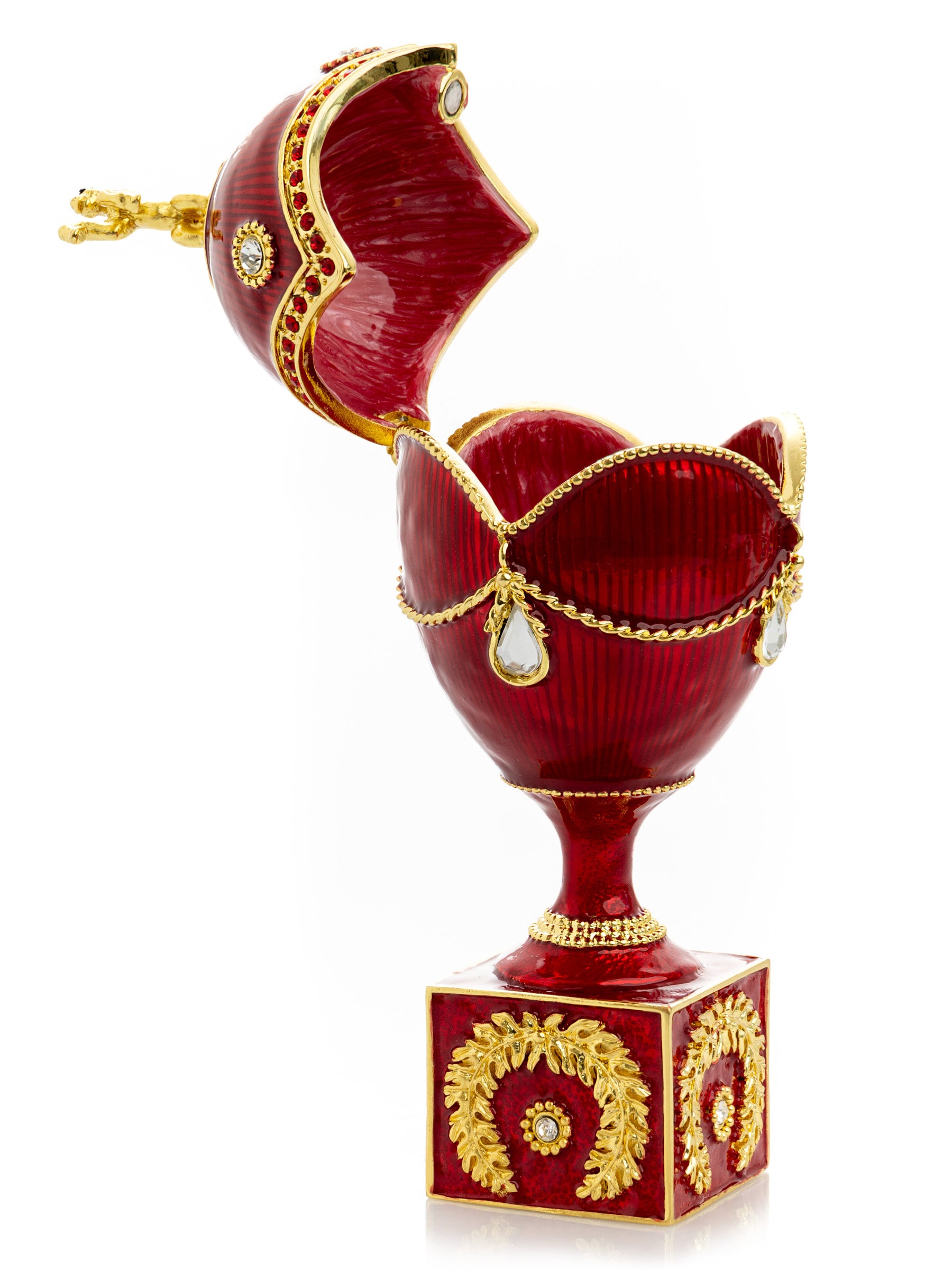 Red Faberge Egg with Gold Horse