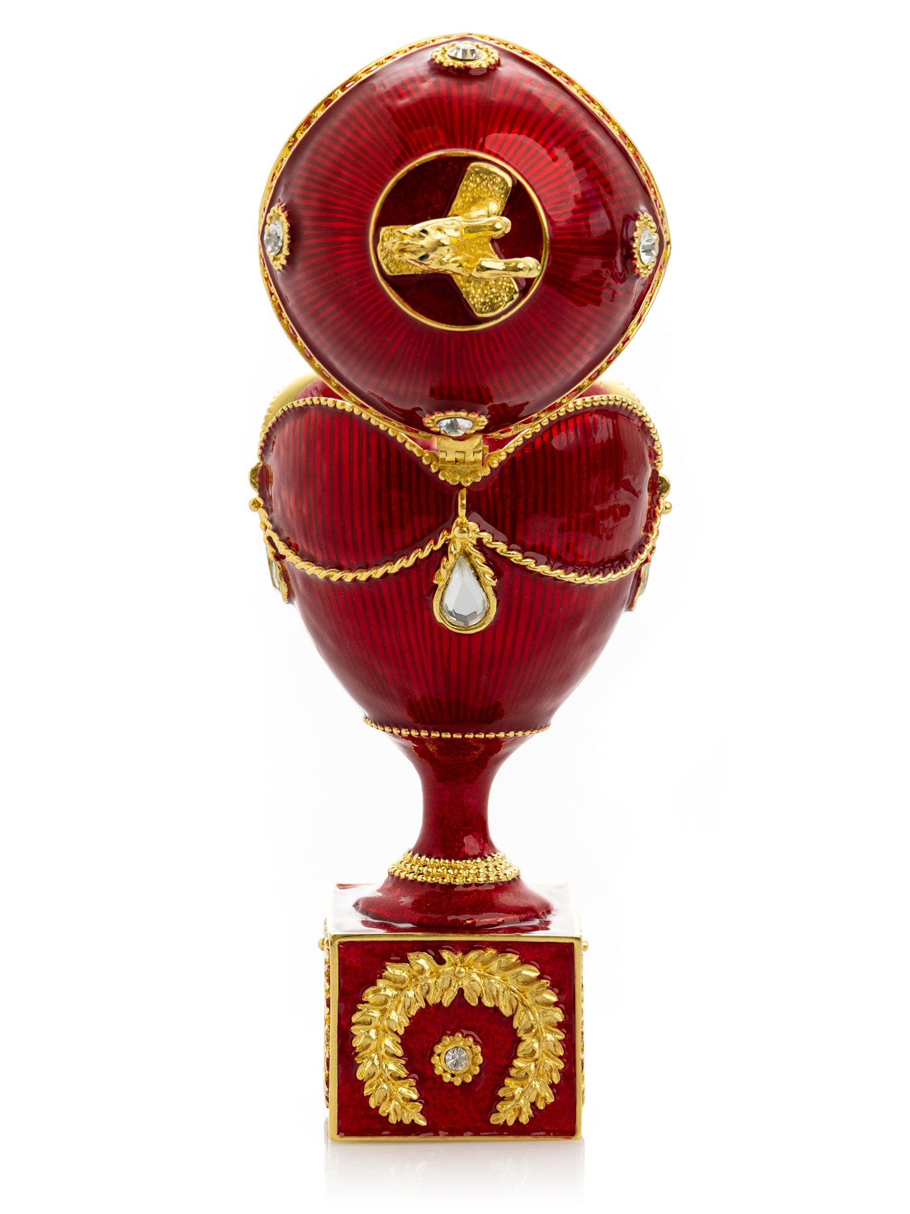 Red Faberge Egg with Gold Horse