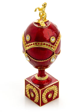 Red Faberge Egg with Gold Horse