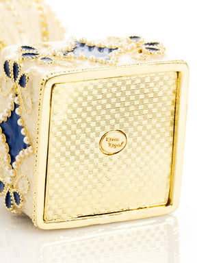 Pearl Beige Faberge Egg with Swan Hidden compartment