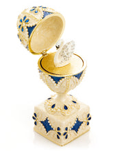 Pearl Beige Faberge Egg with Swan Hidden compartment