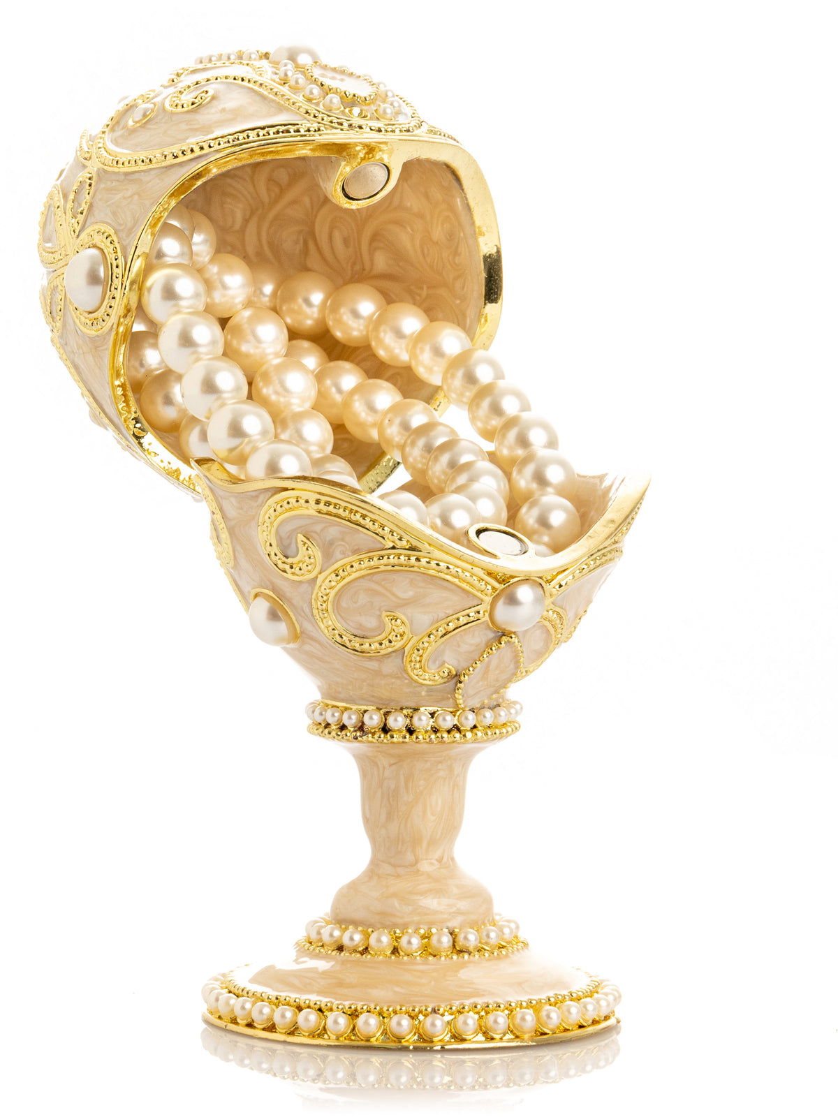 Keren Kopal Gold Easter Egg with Pearls Necklace