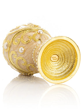 Gold Easter Egg with Pearls Necklace