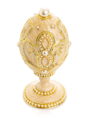 Gold Easter Egg with Pearls Necklace