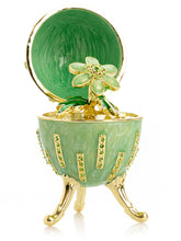 Green Easter Egg with Flowers Hidden compartment