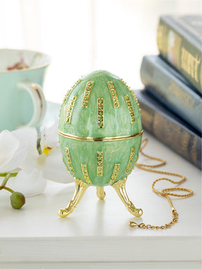 Green Easter Egg with Flowers Hidden compartment